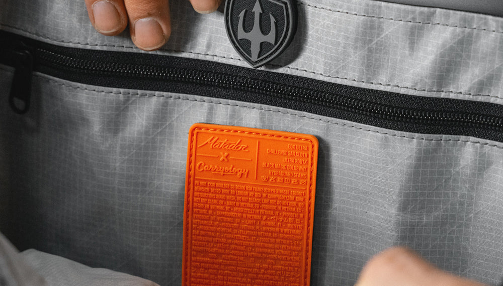 close up view of interior orange patch