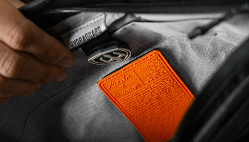 close up view of interior orange patch