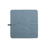 Flatlay view of Slate Blue NanoDry Trek Towel on white background