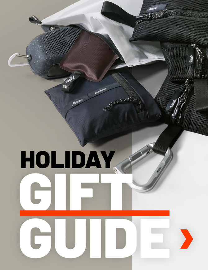 pile of matador products with text "holiday gift guide