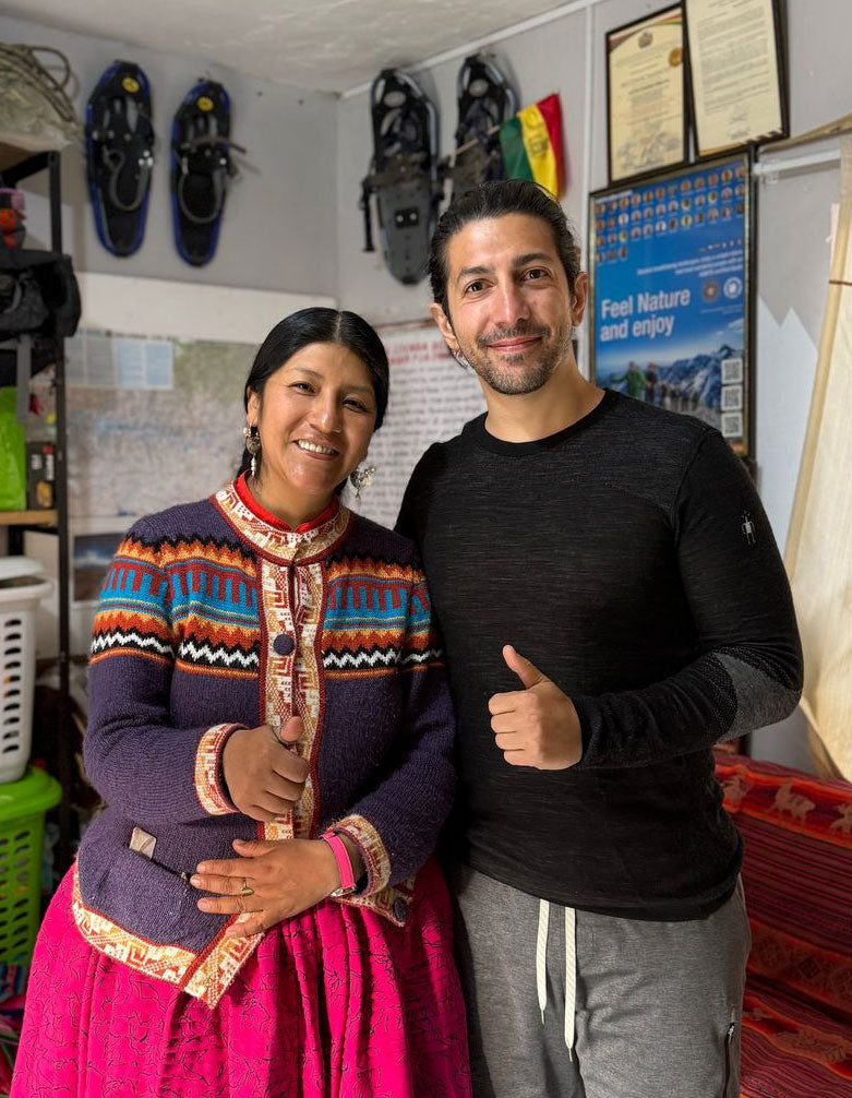 two people in bolivia smiling
