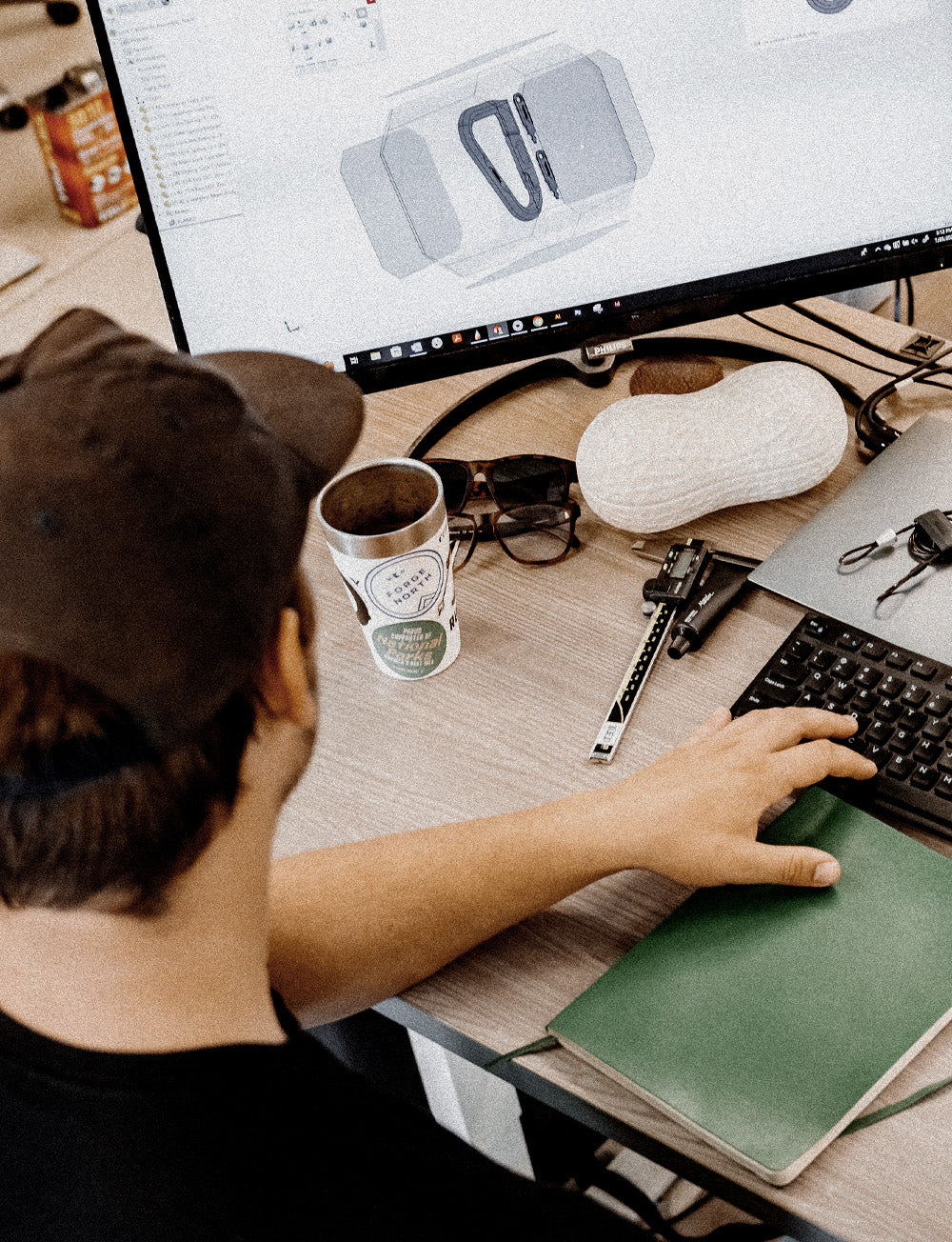 person working at a computer