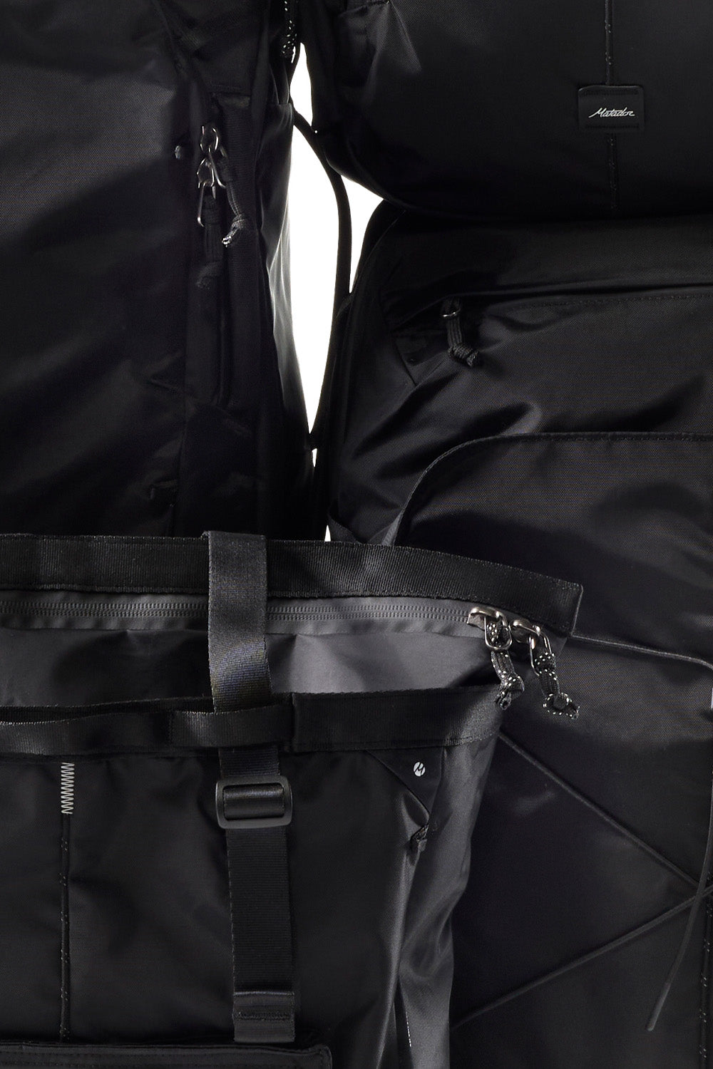 close up view of a pile of black bags