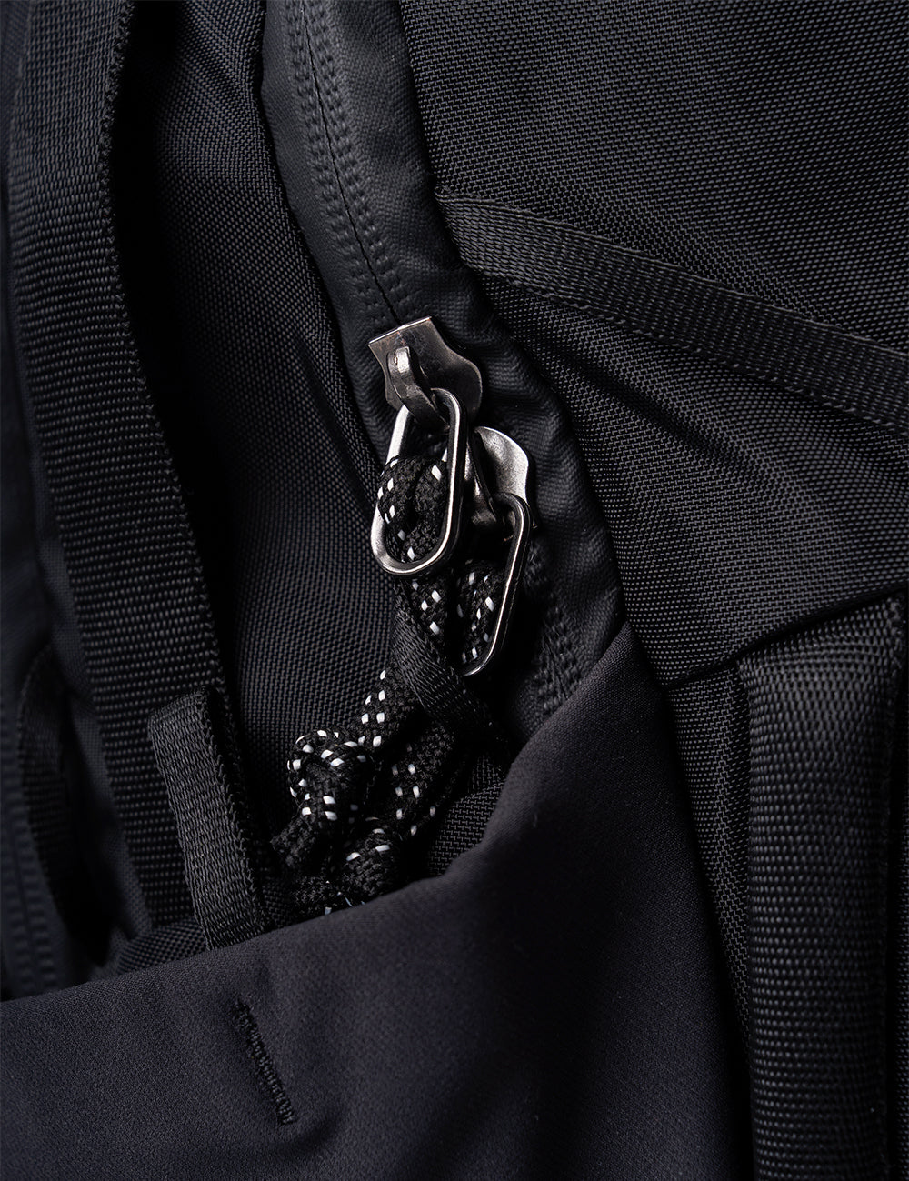 close up view of zipper security loop
