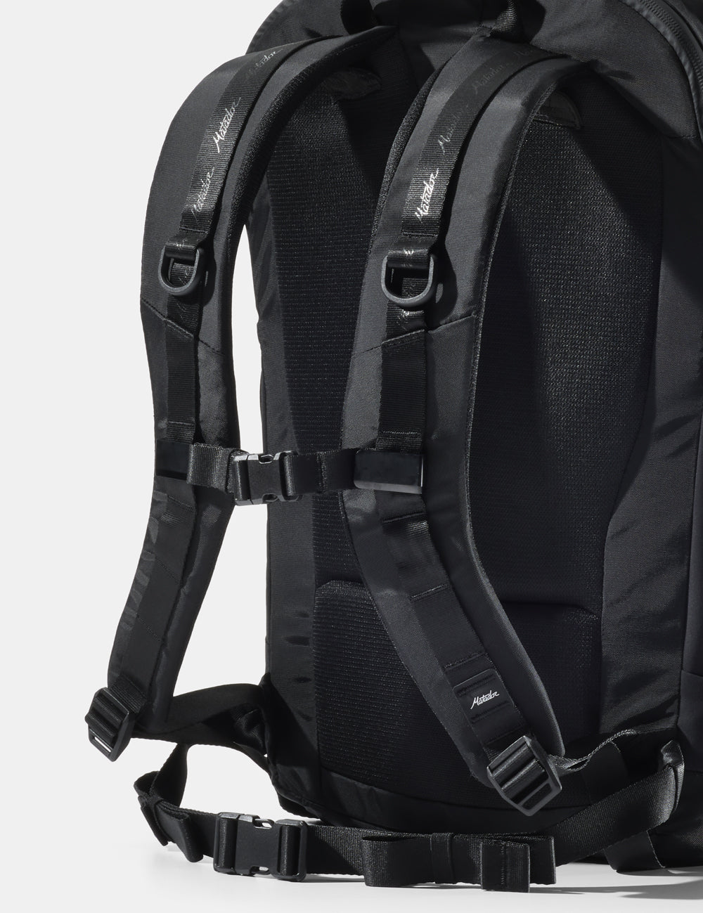 black backpack straps