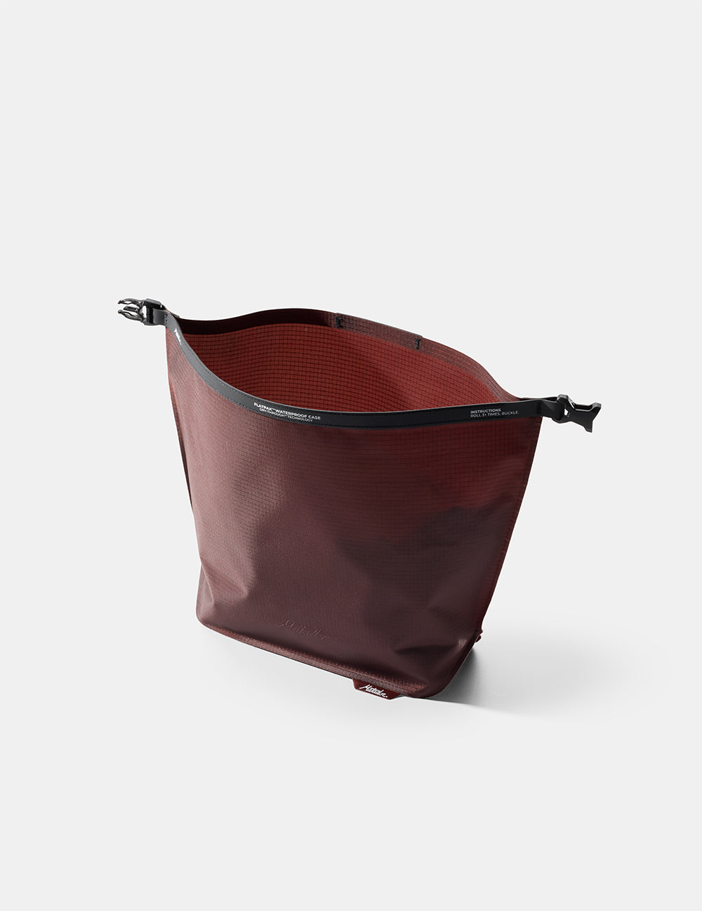 Garnet toiletry bag on a white background