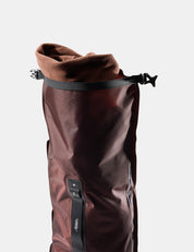 garnet dry bag on a light gray background