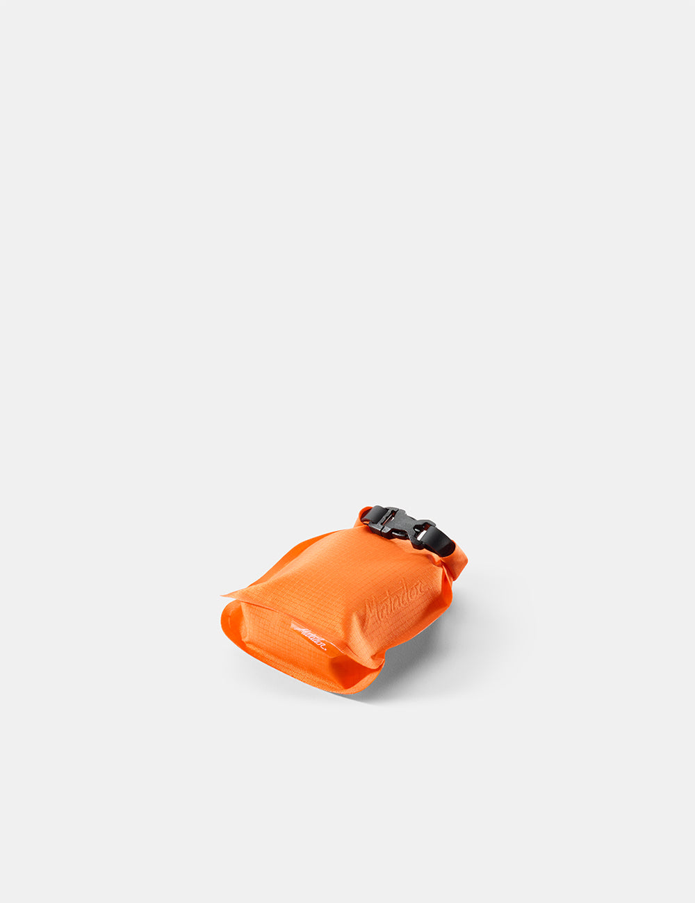 Orange soap bar case with a black buckle on a white background