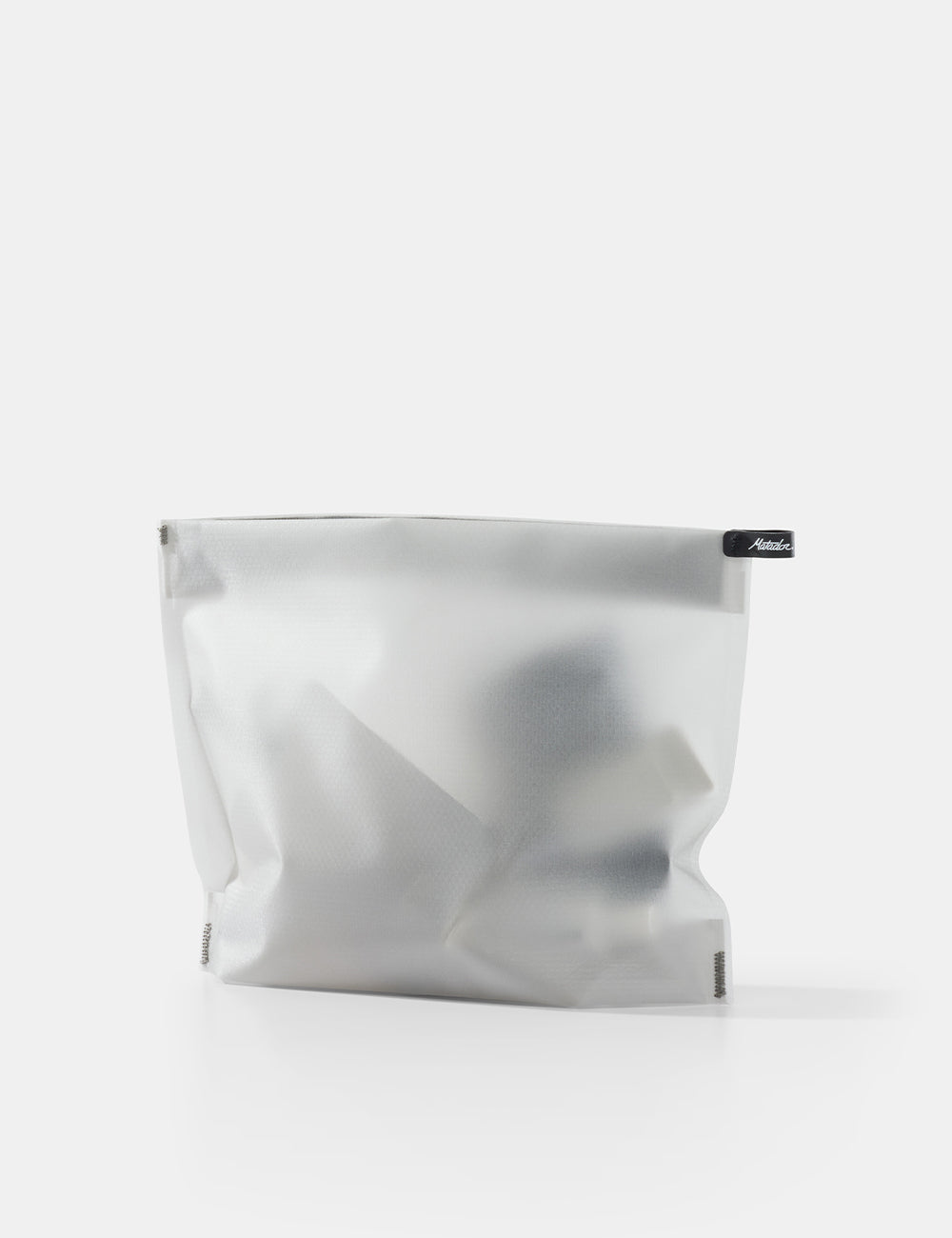 white toiletry case on a white background