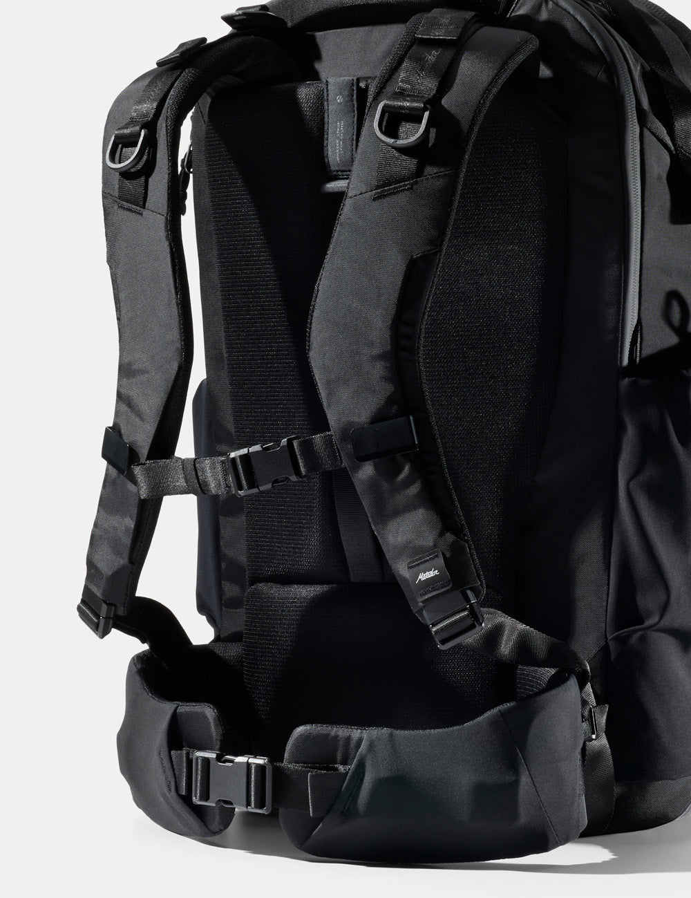 back straps and hip belt of backpack