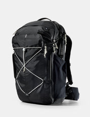 black bag with white cord and pullers
