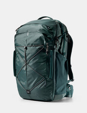 juniper backpack with black cord and pullers on white background