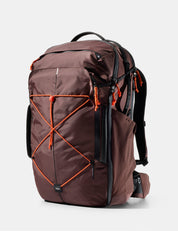 garnet bag with orange cord and pullers on white background
