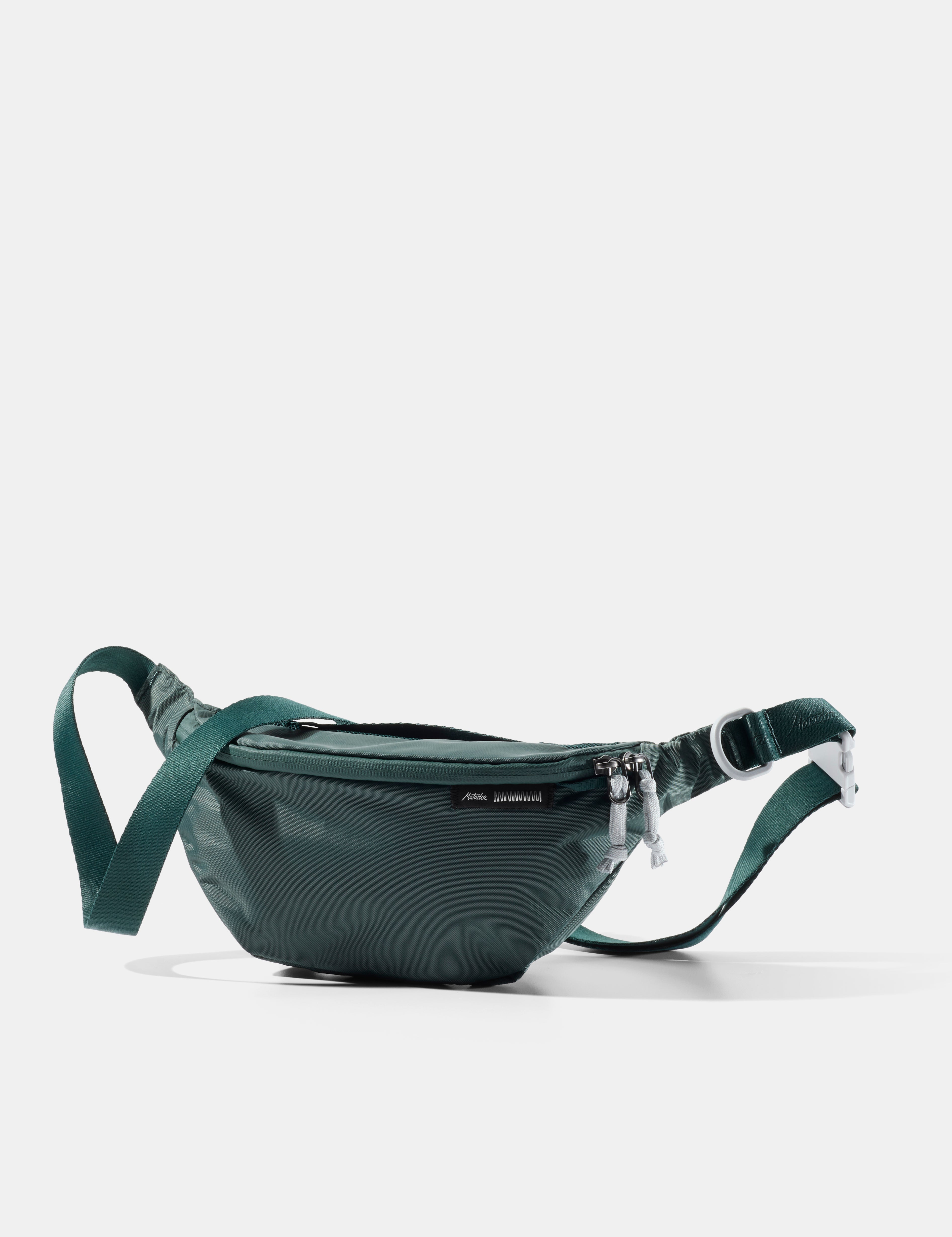 Green waist bag on a white background