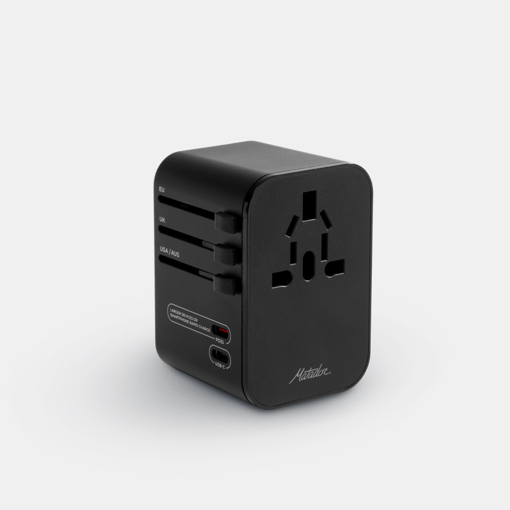 Global Travel Adapter - Forget-Me-Not Orange