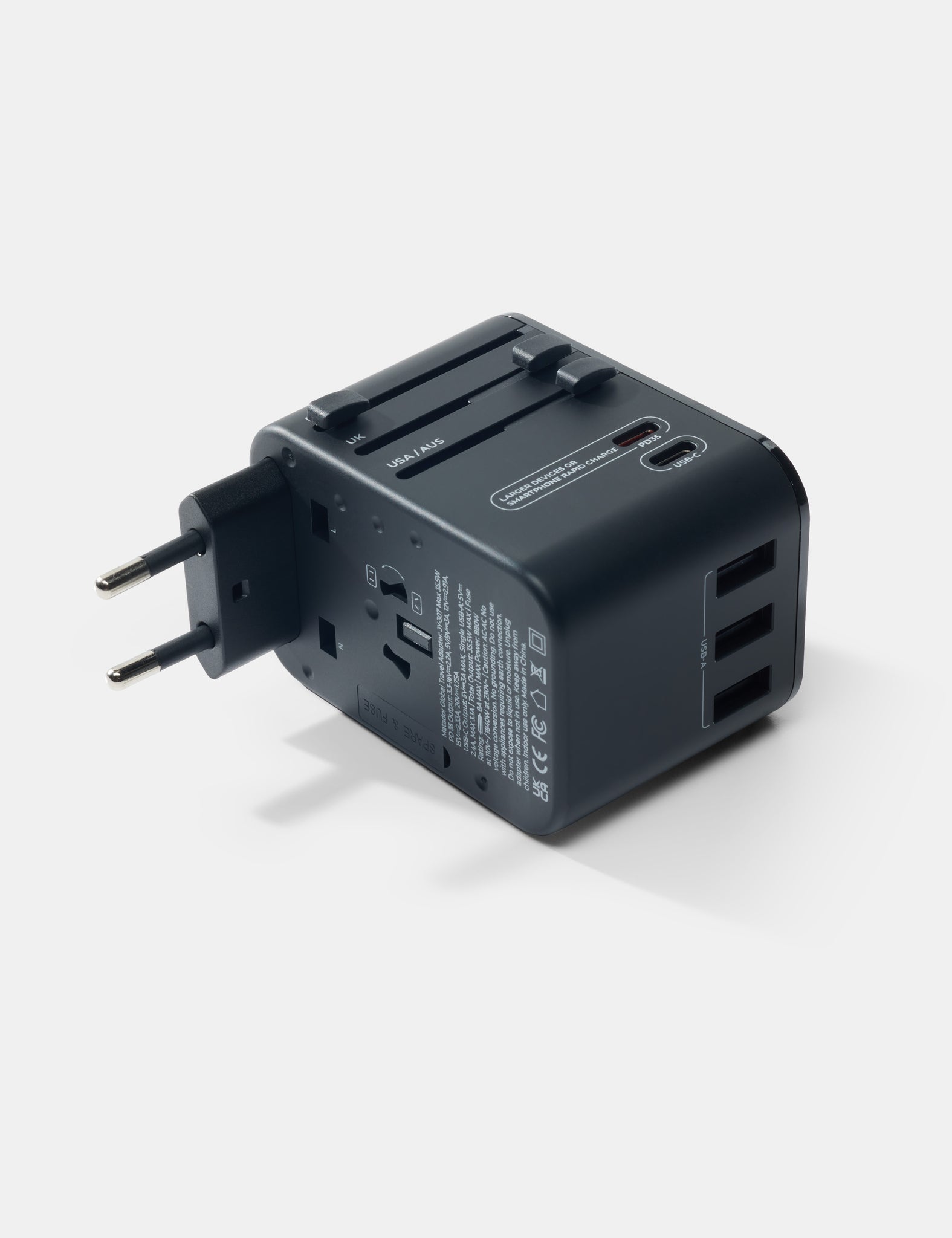 thumbnail image 2 of Universal International Power Travel Adapter & Charger – US To Europe, UK, Australia – With USB & Safety Fuse 2 of 2