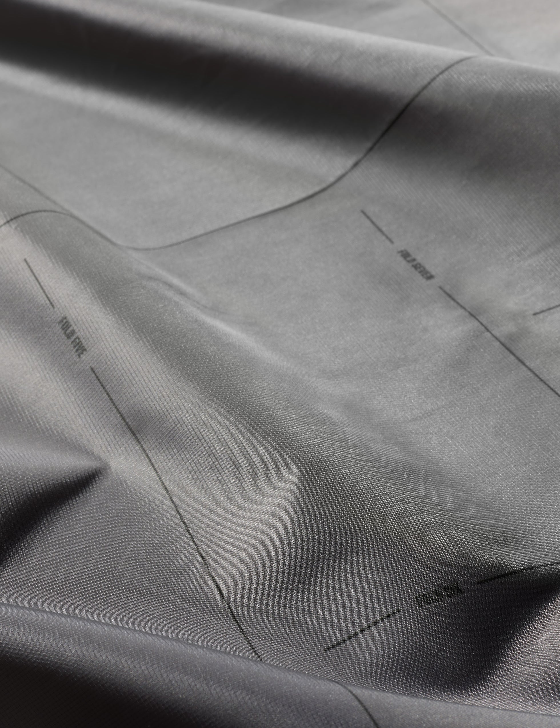 Close-up of gray fabric with subtle texture