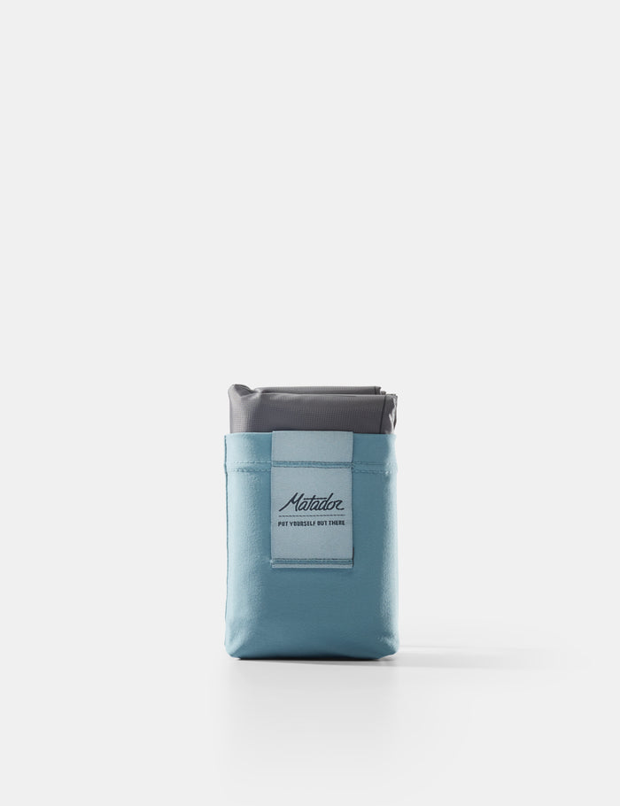blue pocket blanket on white background