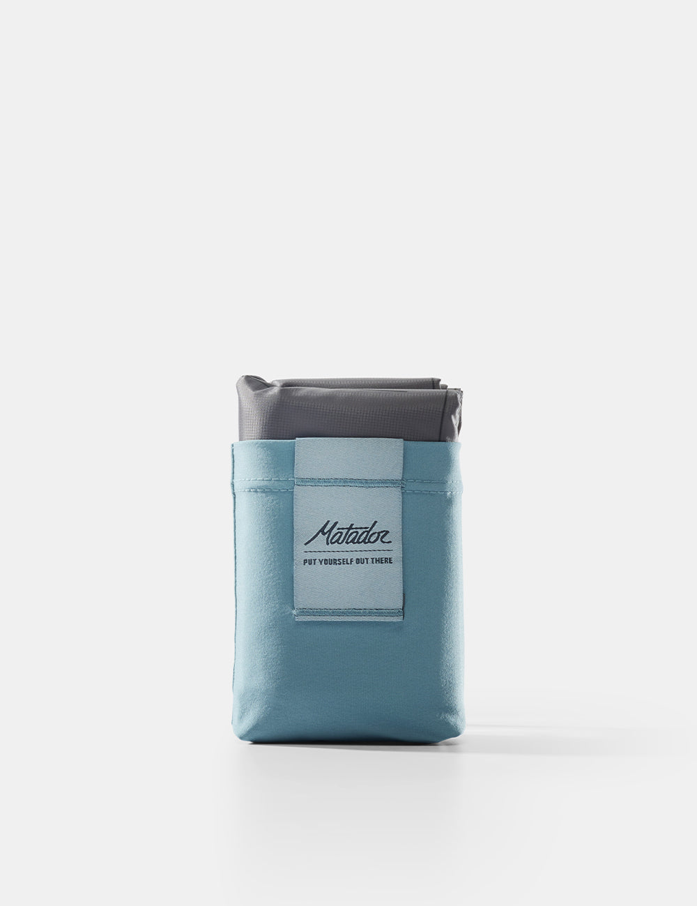 blue pocket blanket on white background