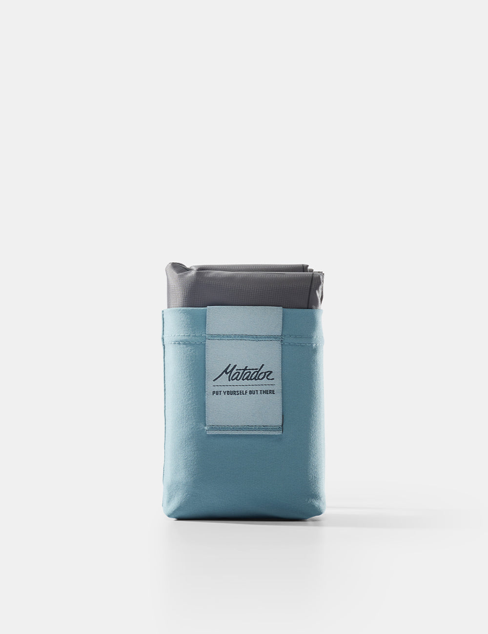 blue pocket blanket on white background
