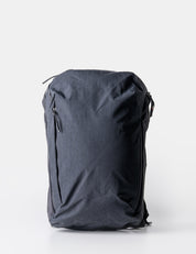 black backpack on white background