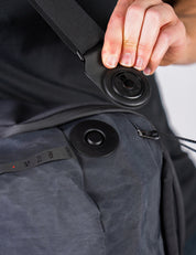 fidlock hardware on black backpack