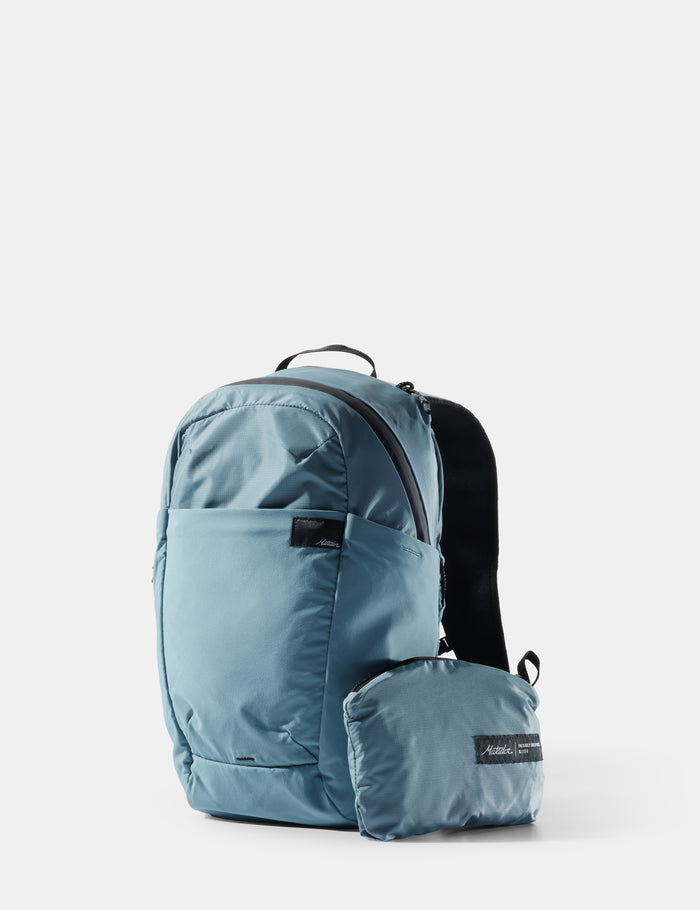 Blue backpack on a white background
