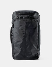 Black backpack on a white background