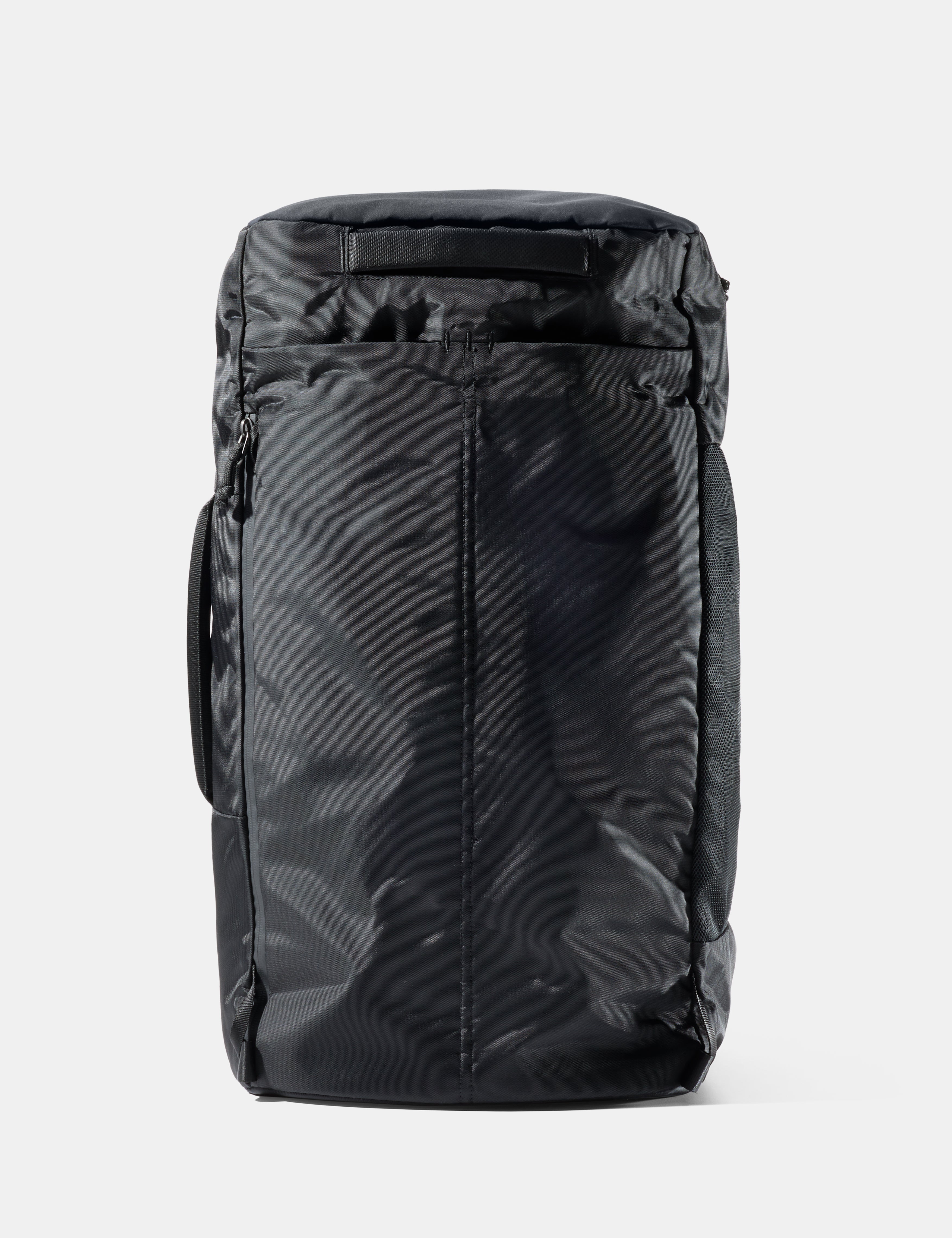 Black backpack on a white background