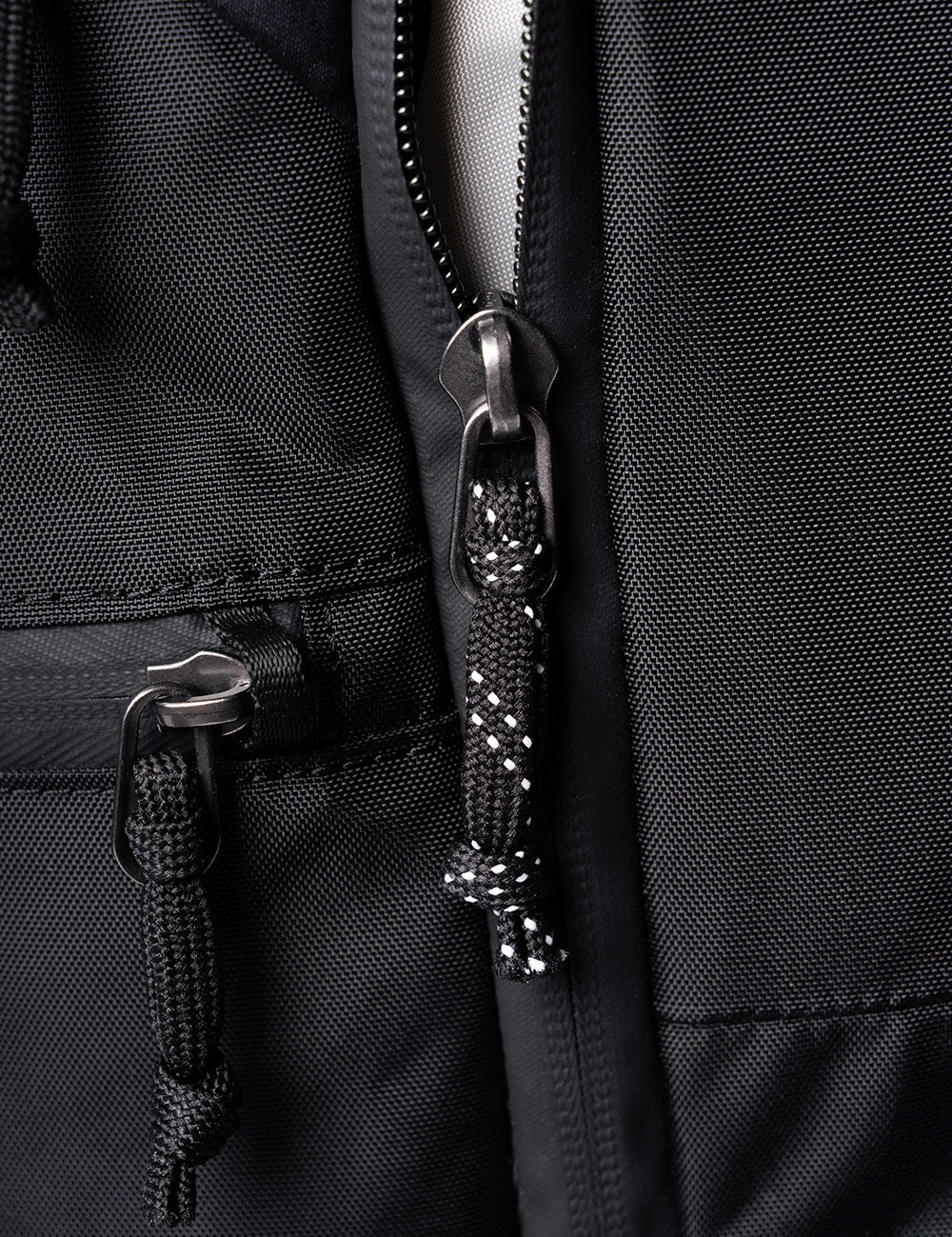close up of black zippers