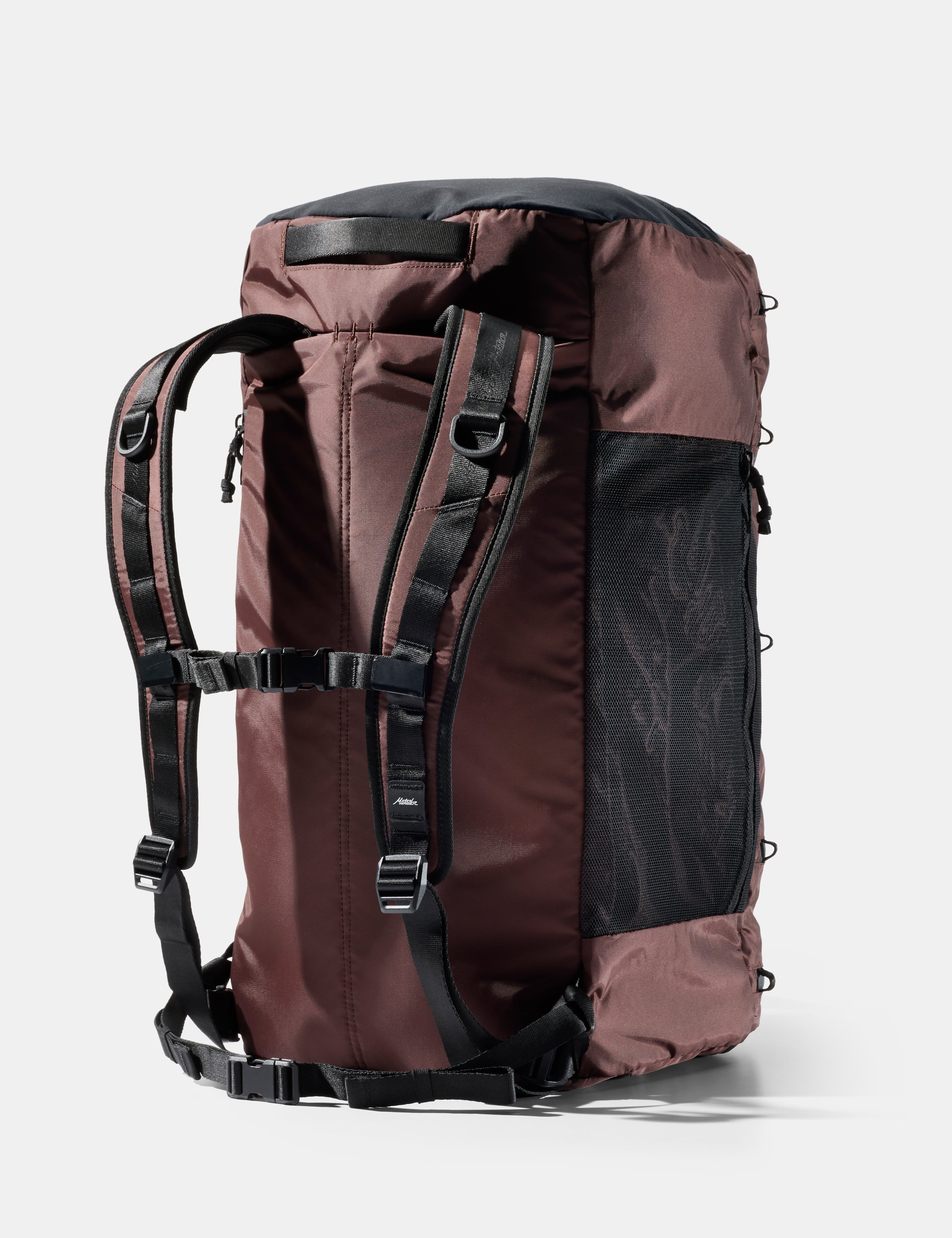 Garnet  backpack with black straps on a white background