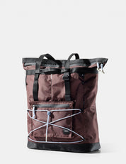garnet tote with black accents on a white background