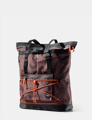 garnet tote with orange accents on a white background