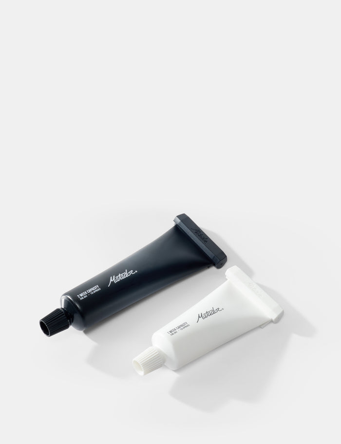 Two tubes  on a white background