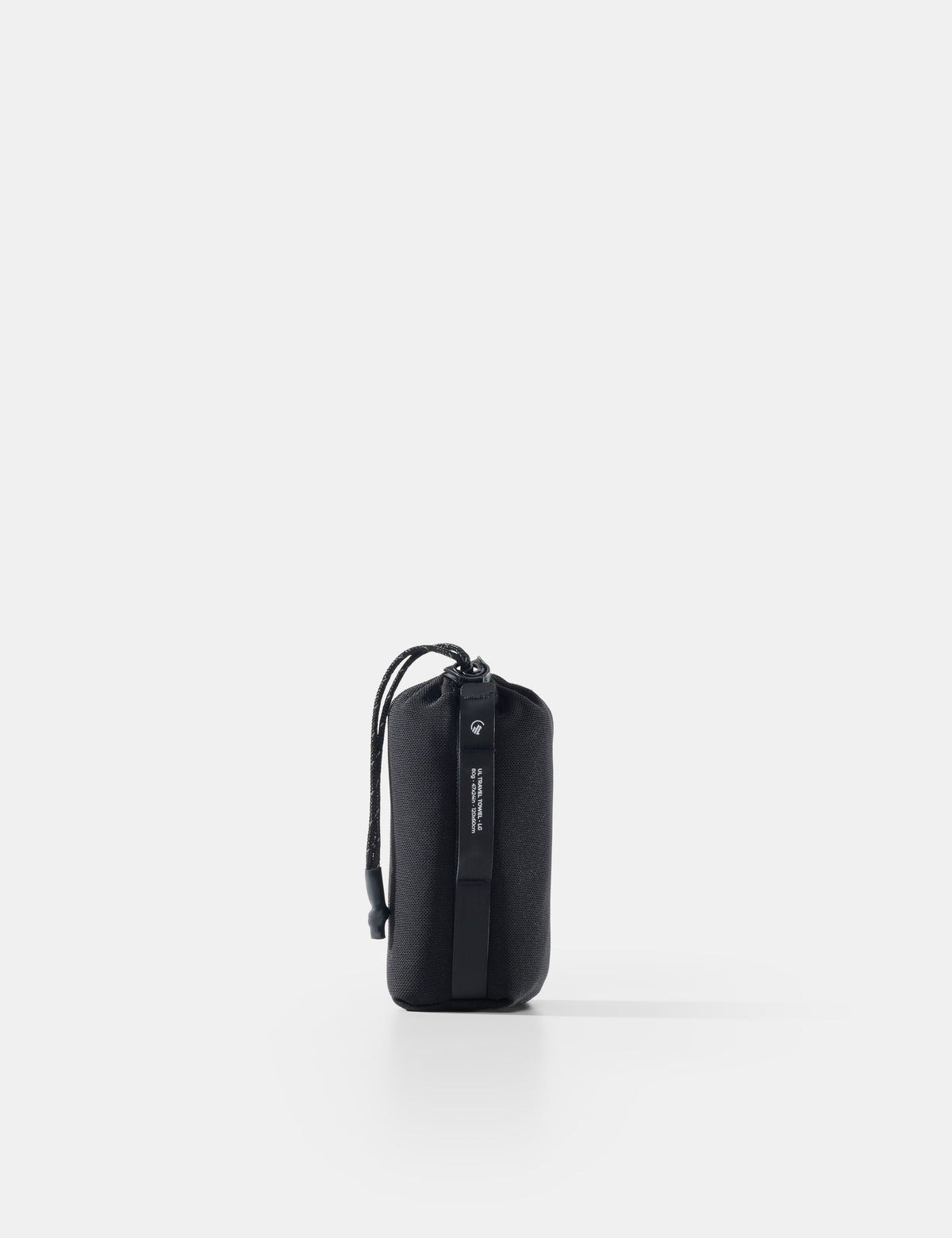 gray towel pouch on a white background