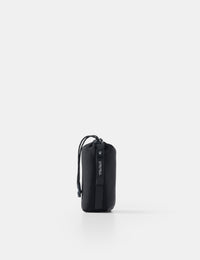 gray towel pouch on a white background