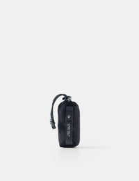 gray towel pouch on a white background