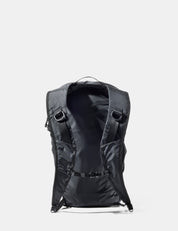 Black backpack on a white background
