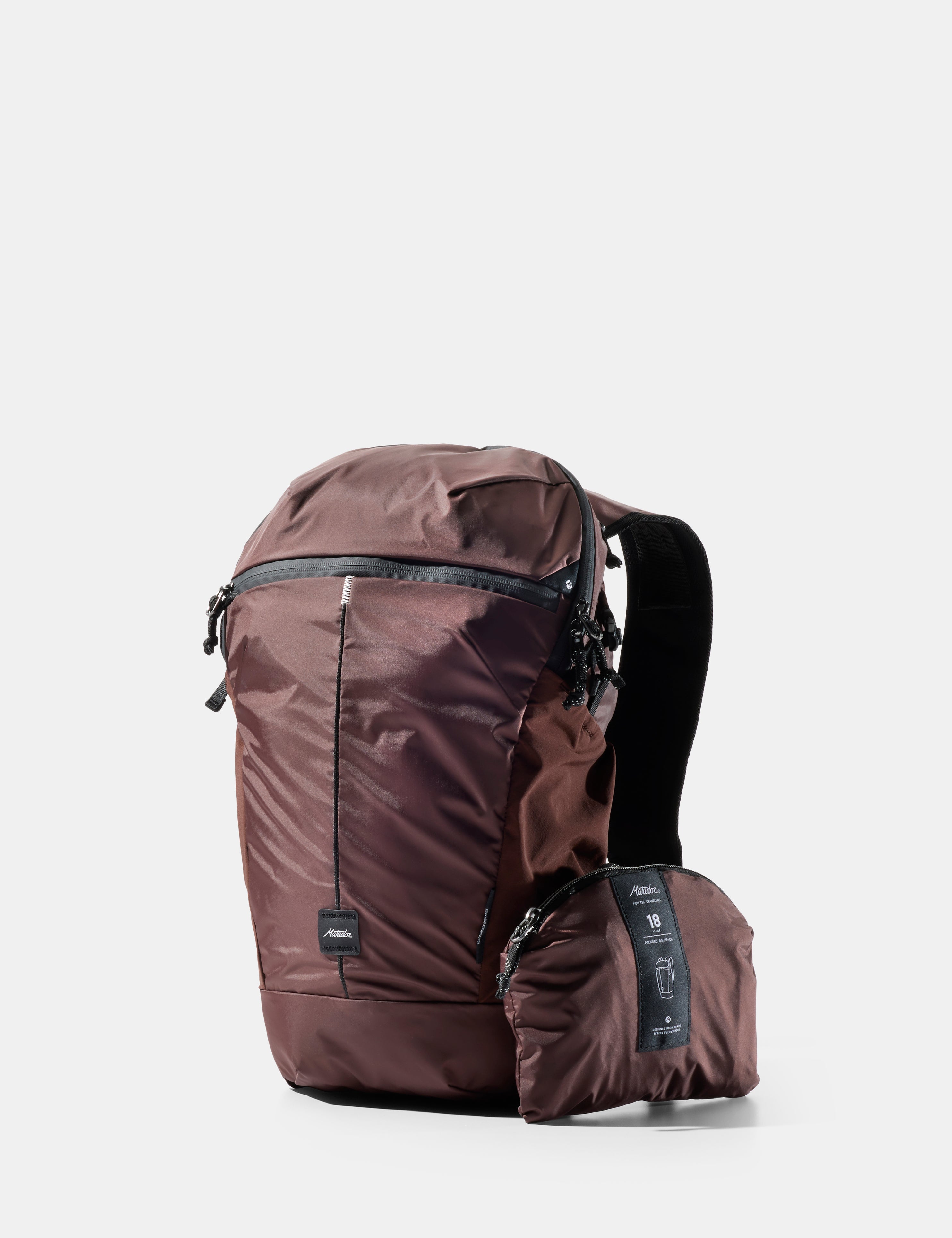 garnet backpack on a white background