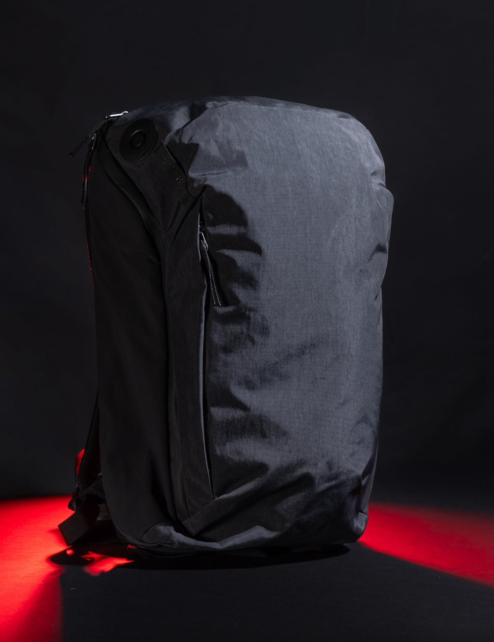 black backpack on dark background
