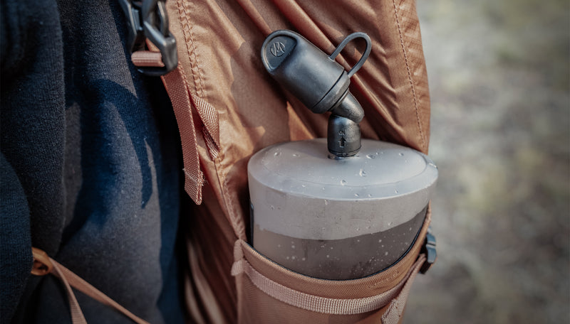 Packable Water Bottle in backpack water bottle pocket