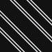 A repeating geometric pattern of diagonal white stripes on a solid black background.