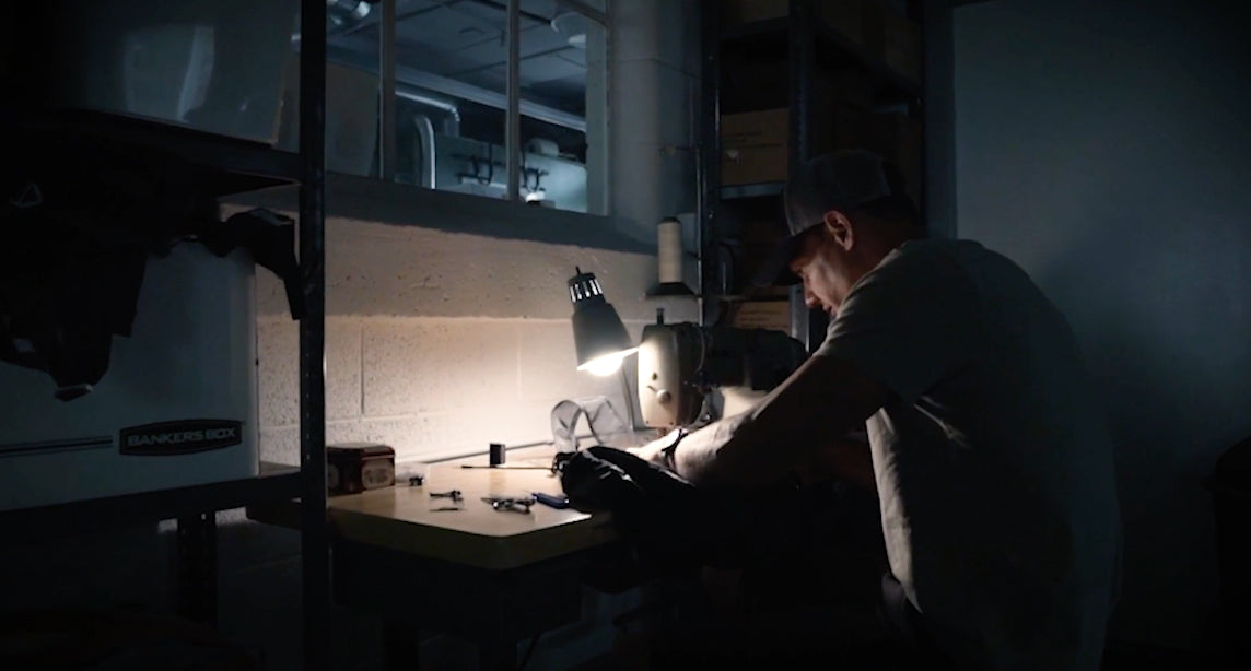 person working with a sewing machine