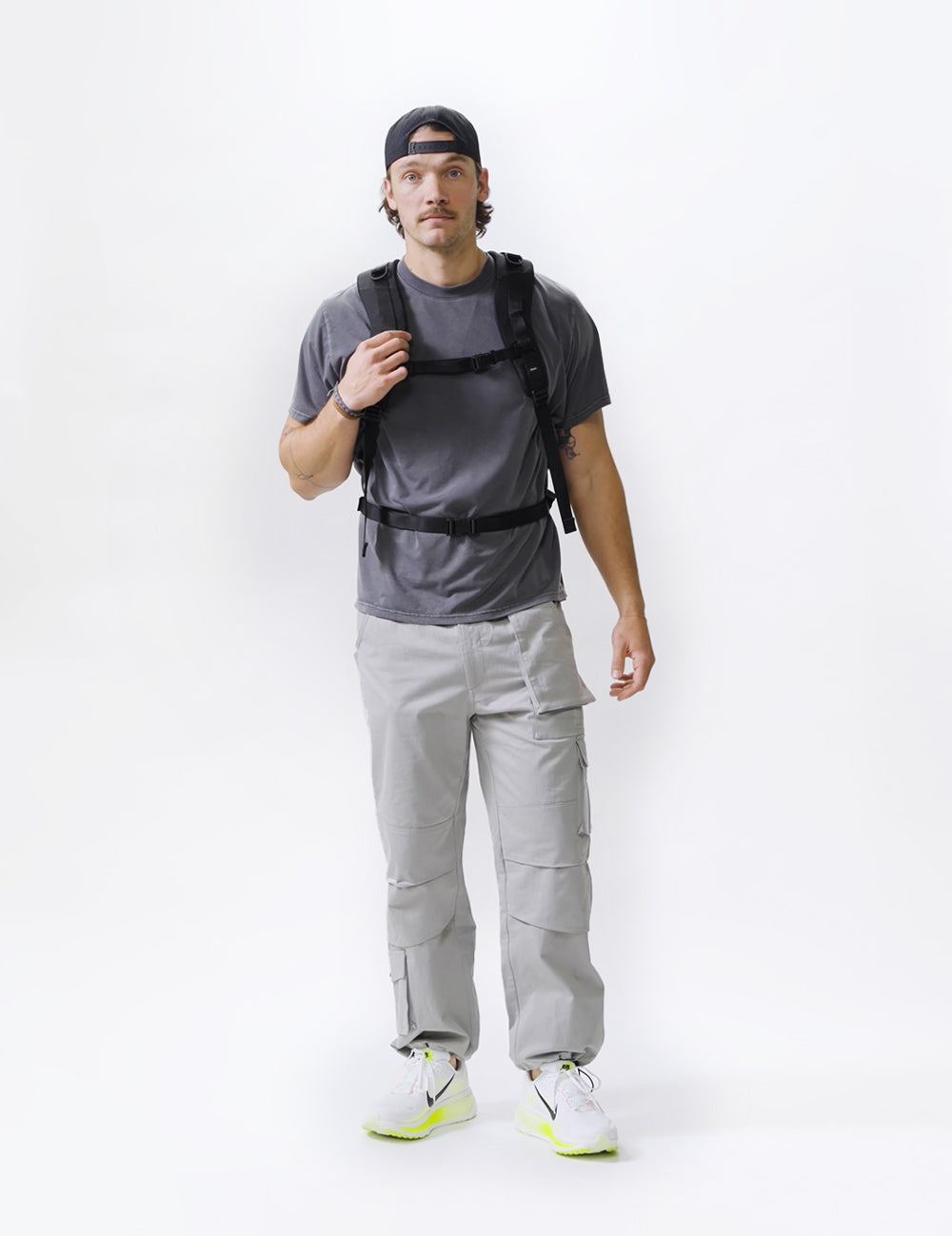 video of man wearing black backpack