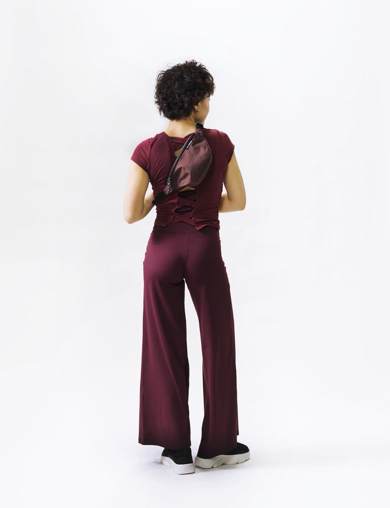 video of woman wearing garnet sling