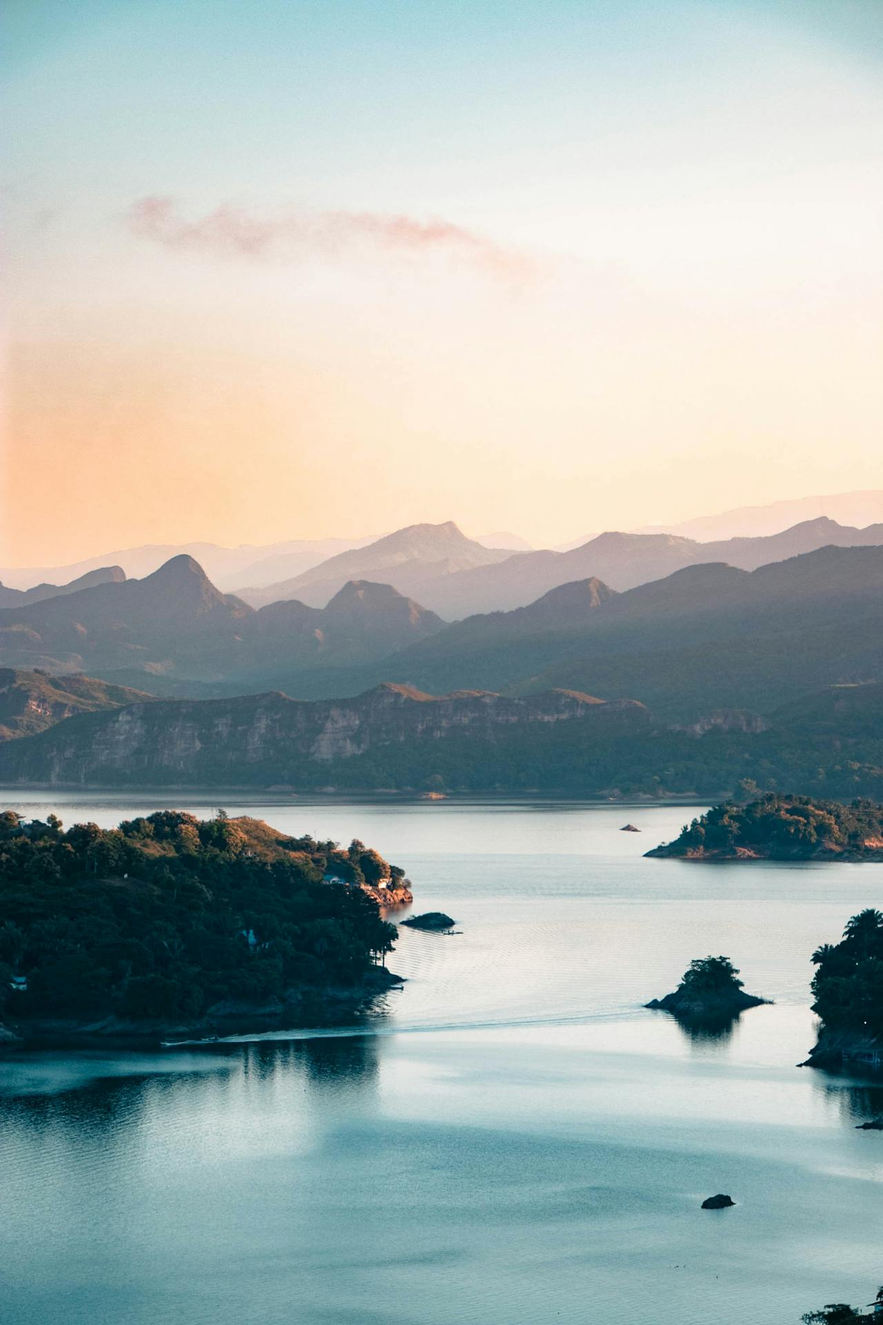 islands and a lake in a volcano crater in the Philippines