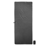 Flay lay view of Charcoal NanoDry towel  and silicone case on white background