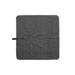 Flat lay of Charcoal and Black Granite NanoDry Trek Towel on white background