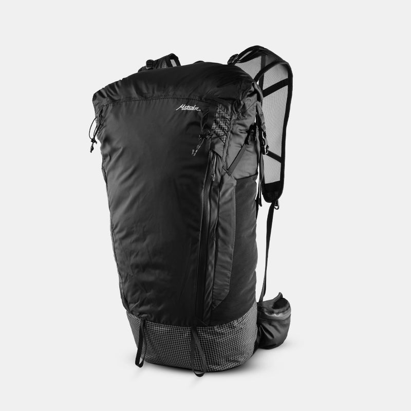 3/4 view of backpack on white background