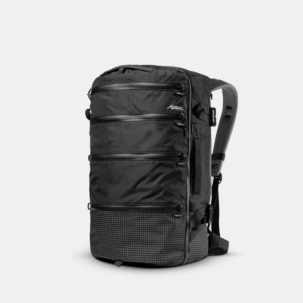 picture of the seg28 backpack shown on white, at a 3/4 view.